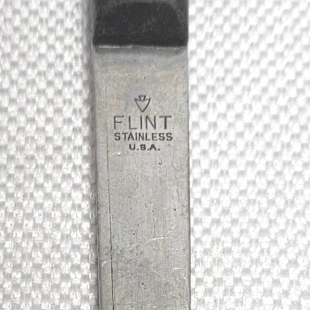 Ekco Flint Stainless Steel Spatula‎ Black Riveted Handle Vintage USA